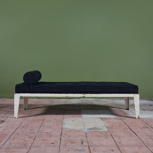 Patinated Metal Daybed with Tufted Cushion