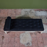 Patinated Metal Daybed with Tufted Cushion