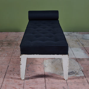 Patinated Metal Daybed with Tufted Cushion