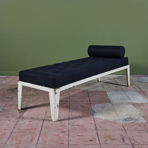 Patinated Metal Daybed with Tufted Cushion