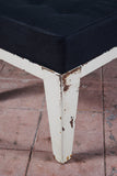 Patinated Metal Daybed with Tufted Cushion