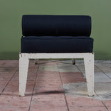Patinated Metal Daybed with Tufted Cushion