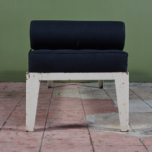 Patinated Metal Daybed with Tufted Cushion