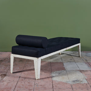 Patinated Metal Daybed with Tufted Cushion