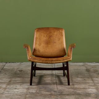 Illum Wikkelsø Leather Lounge Chair for Aarhus
