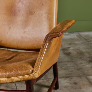 Illum Wikkelsø Leather Lounge Chair for Aarhus