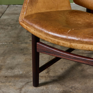 Illum Wikkelsø Leather Lounge Chair for Aarhus