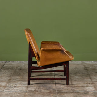 Illum Wikkelsø Leather Lounge Chair for Aarhus