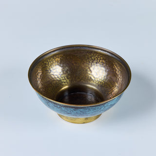 Israeli Lidded Brass Bowl with Olive Knob