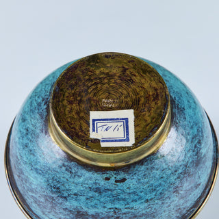 Israeli Lidded Brass Bowl with Olive Knob