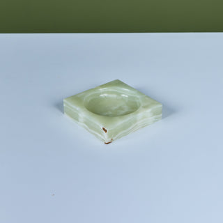 Italian Green Onyx Square Ashtray for Ronson