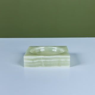 Italian Green Onyx Square Ashtray for Ronson