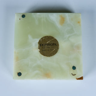 Italian Green Onyx Square Ashtray for Ronson