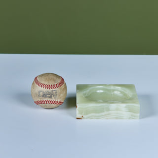 Italian Green Onyx Square Ashtray for Ronson
