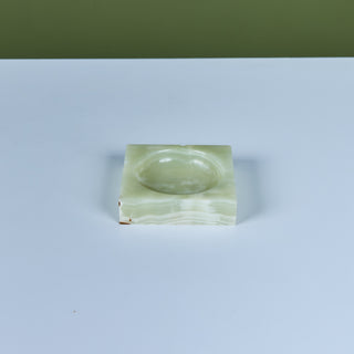 Italian Green Onyx Square Ashtray for Ronson