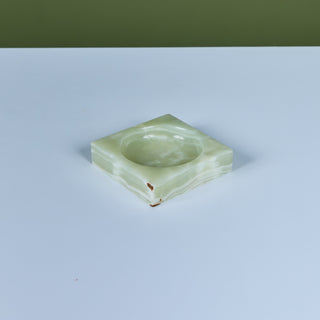 Italian Green Onyx Square Ashtray for Ronson