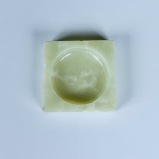 Italian Green Onyx Square Ashtray for Ronson