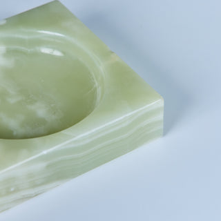Italian Green Onyx Square Ashtray for Ronson