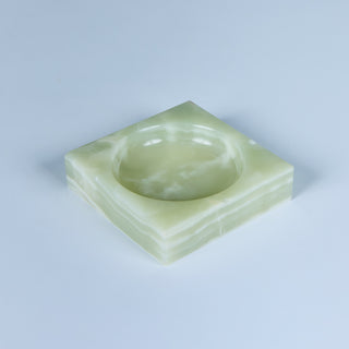 Italian Green Onyx Square Ashtray for Ronson