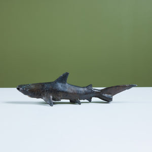 Cast Bronze Shark Sculpture by J. Dale M'Hall
