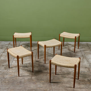 Niels Møller Ottoman with Danish Cord Seat