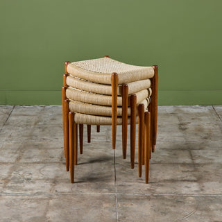 Niels Møller Ottoman with Danish Cord Seat