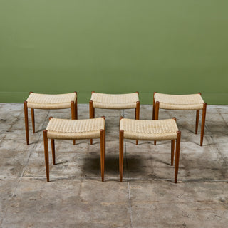 Niels Møller Ottoman with Danish Cord Seat