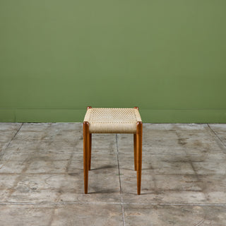 Niels Møller Ottoman with Danish Cord Seat