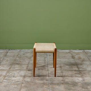 Niels Møller Ottoman with Danish Cord Seat