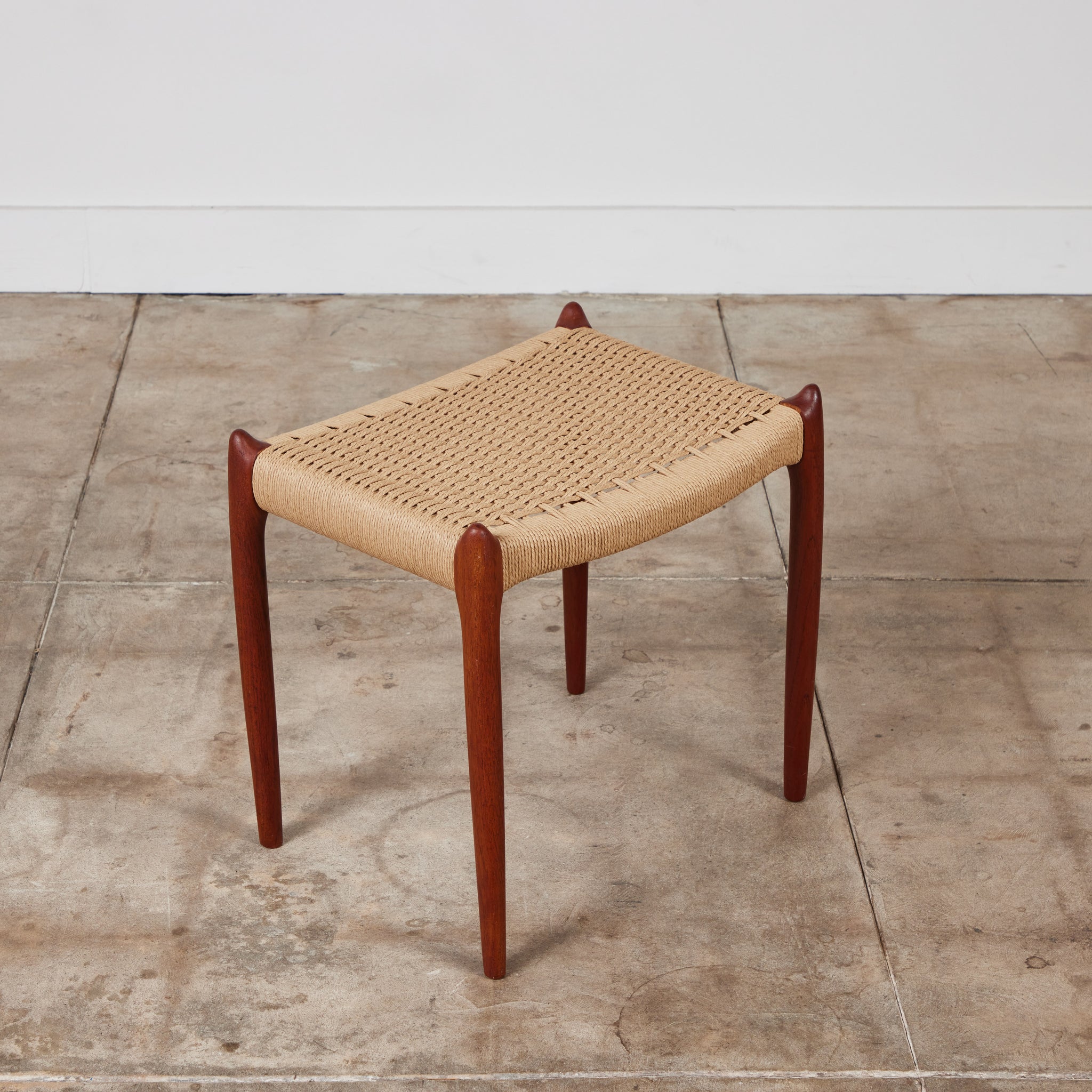 Niels Møller Ottoman with Danish Cord Seat