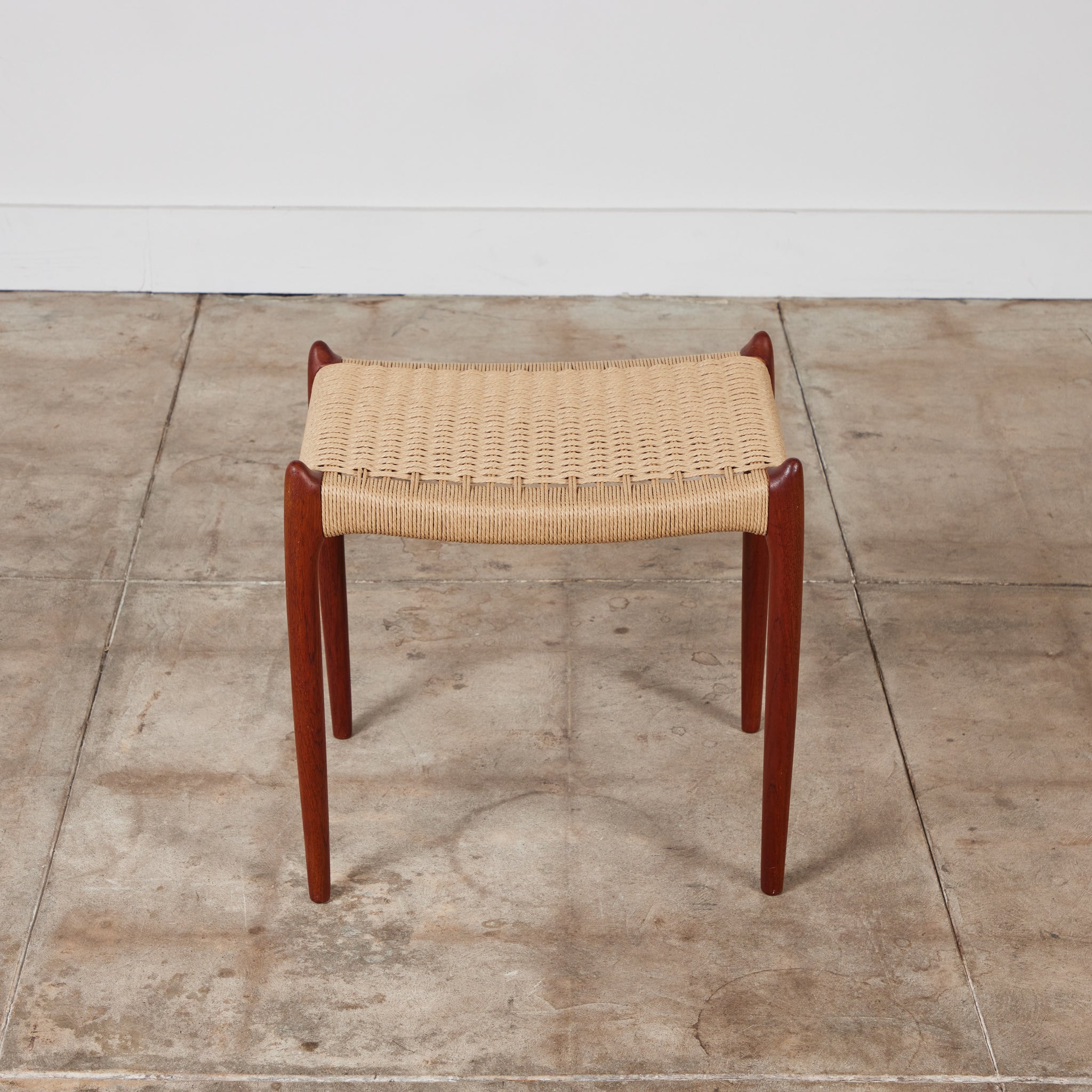 Niels Møller Ottoman with Danish Cord Seat