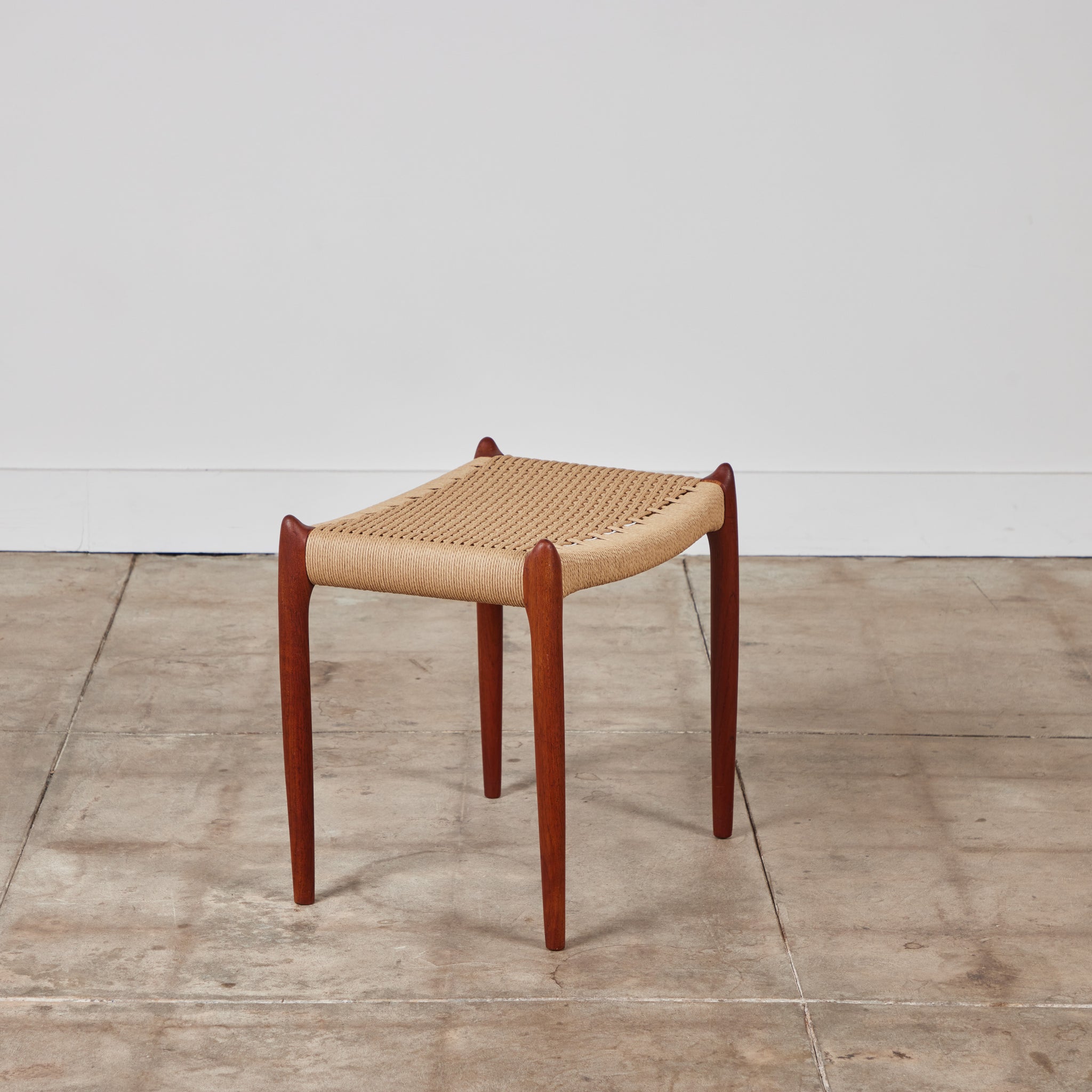 Niels Møller Ottoman with Danish Cord Seat