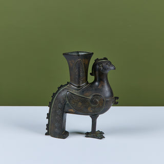 Chinese Zun Rooster Vessel