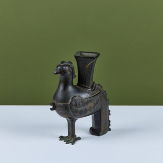 Chinese Zun Rooster Vessel