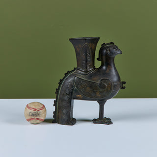 Chinese Zun Rooster Vessel