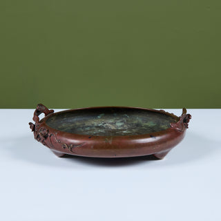 Japanese Bronze Suiban Ikebana Planter Bowl