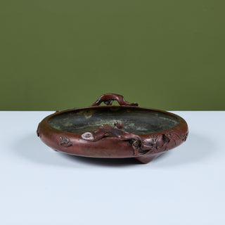 Japanese Bronze Suiban Ikebana Planter Bowl