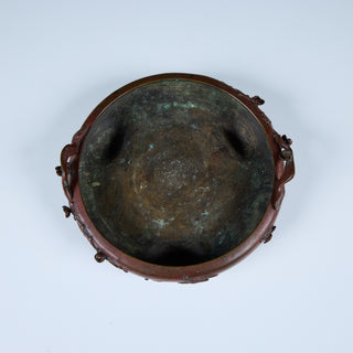 Japanese Bronze Suiban Ikebana Planter Bowl