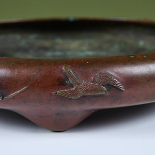 Japanese Bronze Suiban Ikebana Planter Bowl