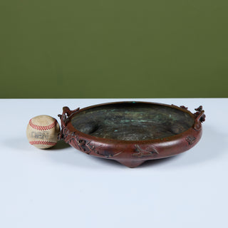 Japanese Bronze Suiban Ikebana Planter Bowl