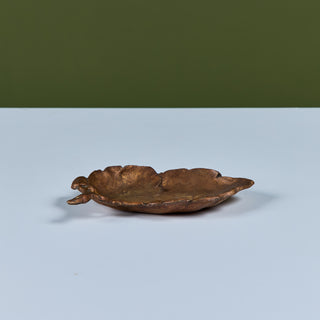 Cast Iron Copper Leaf Dish