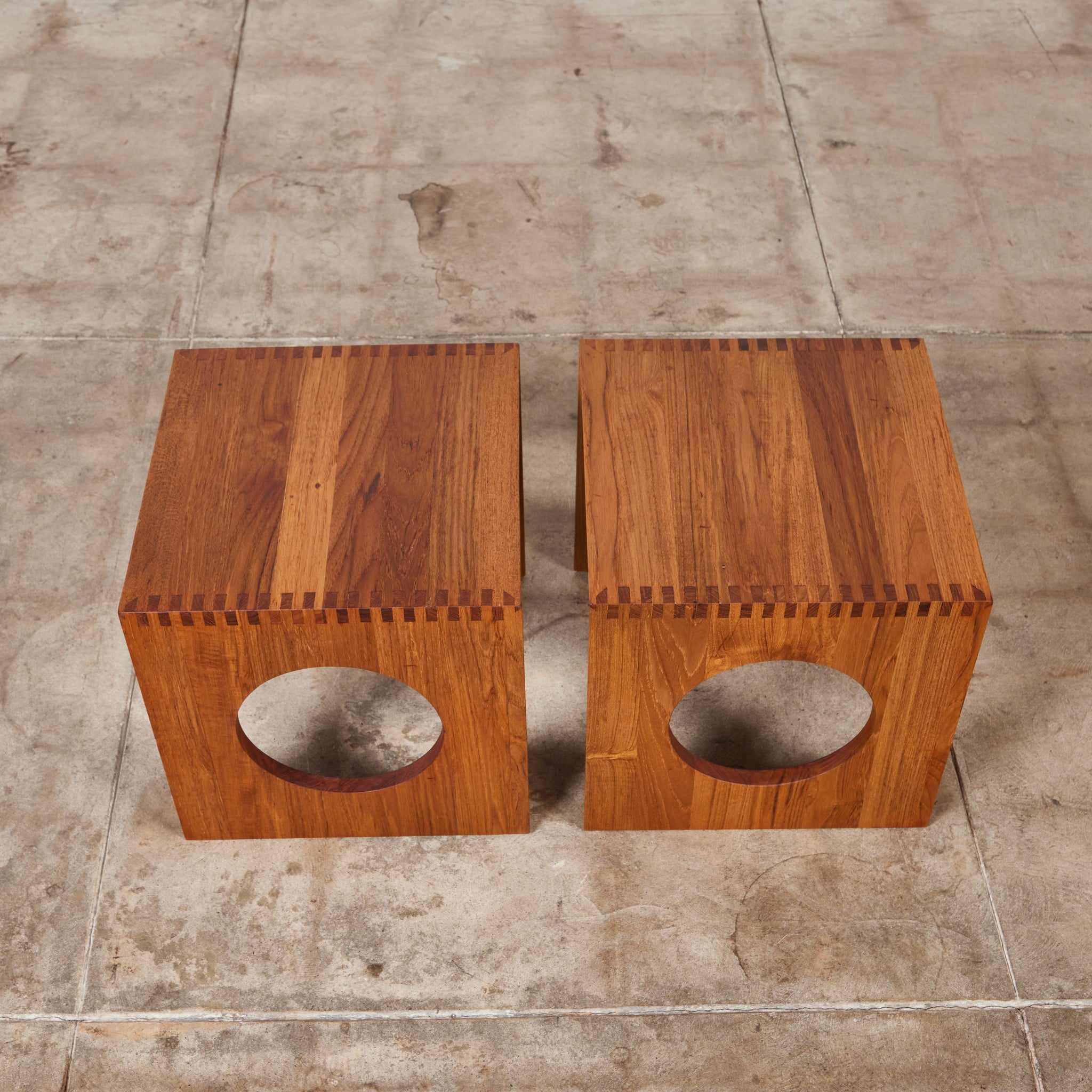 Pair of Jens H. Quistgaard Interlocking Cube Side Tables