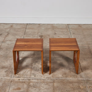 Pair of Jens H. Quistgaard Interlocking Cube Side Tables