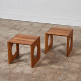 Pair of Jens H. Quistgaard Interlocking Cube Side Tables