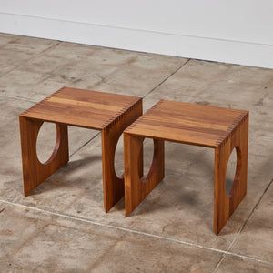 Pair of Jens H. Quistgaard Interlocking Cube Side Tables