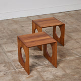 Pair of Jens H. Quistgaard Interlocking Cube Side Tables