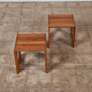 Pair of Jens H. Quistgaard Interlocking Cube Side Tables