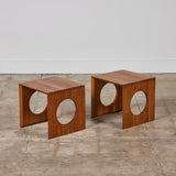 Pair of Jens H. Quistgaard Interlocking Cube Side Tables