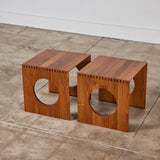 Pair of Jens H. Quistgaard Interlocking Cube Side Tables