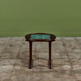 Jens H. Quistgaard Rosewood Side Table with Tile Inlay